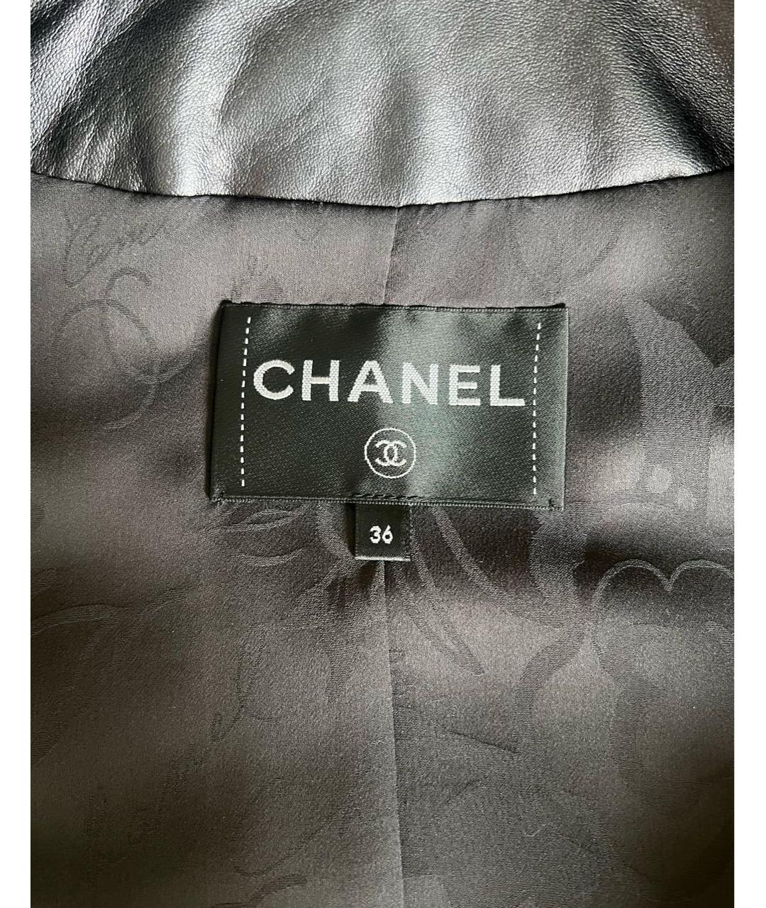 CHANEL Черная кожаная куртка, фото 7