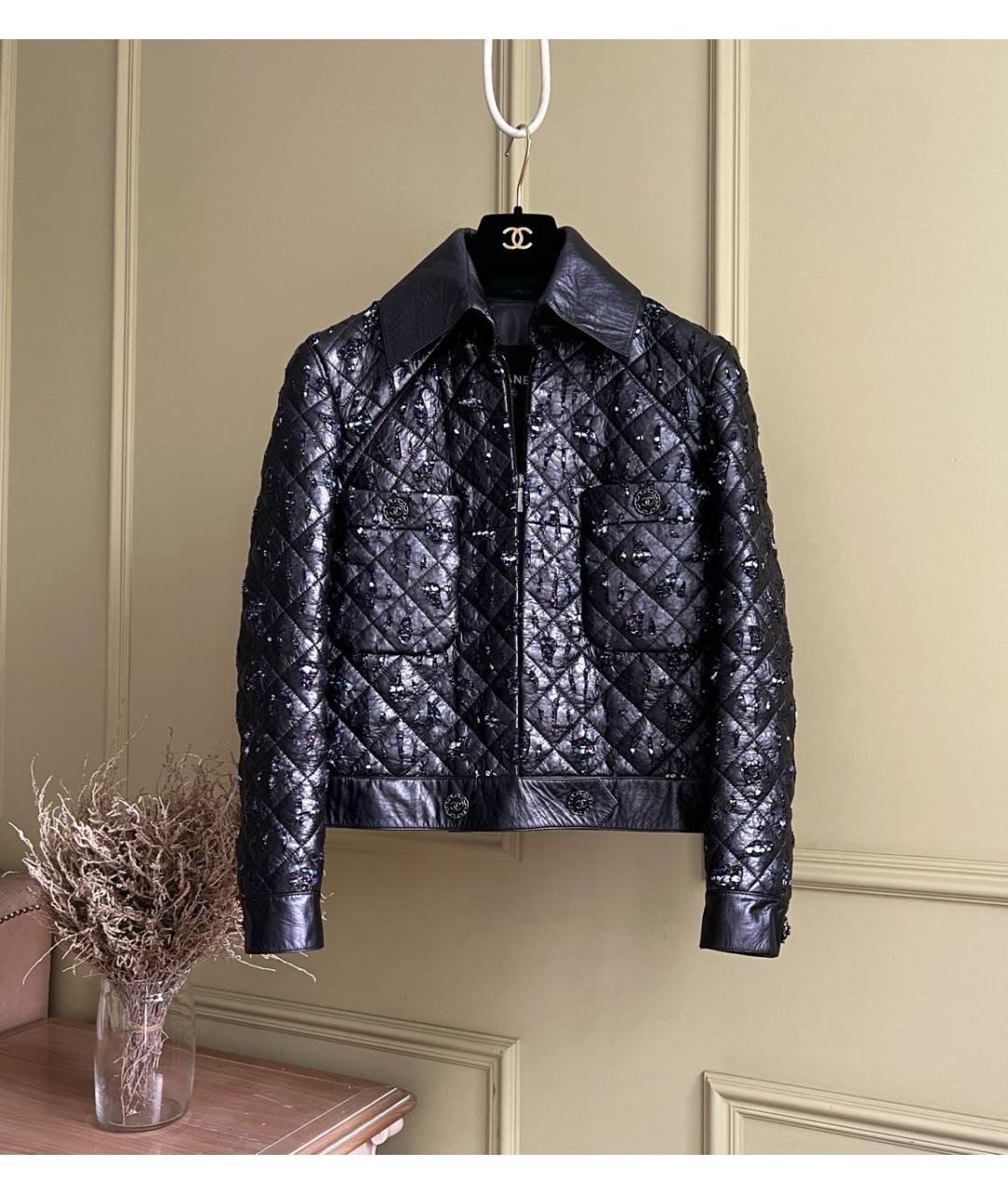 CHANEL Черная кожаная куртка, фото 9