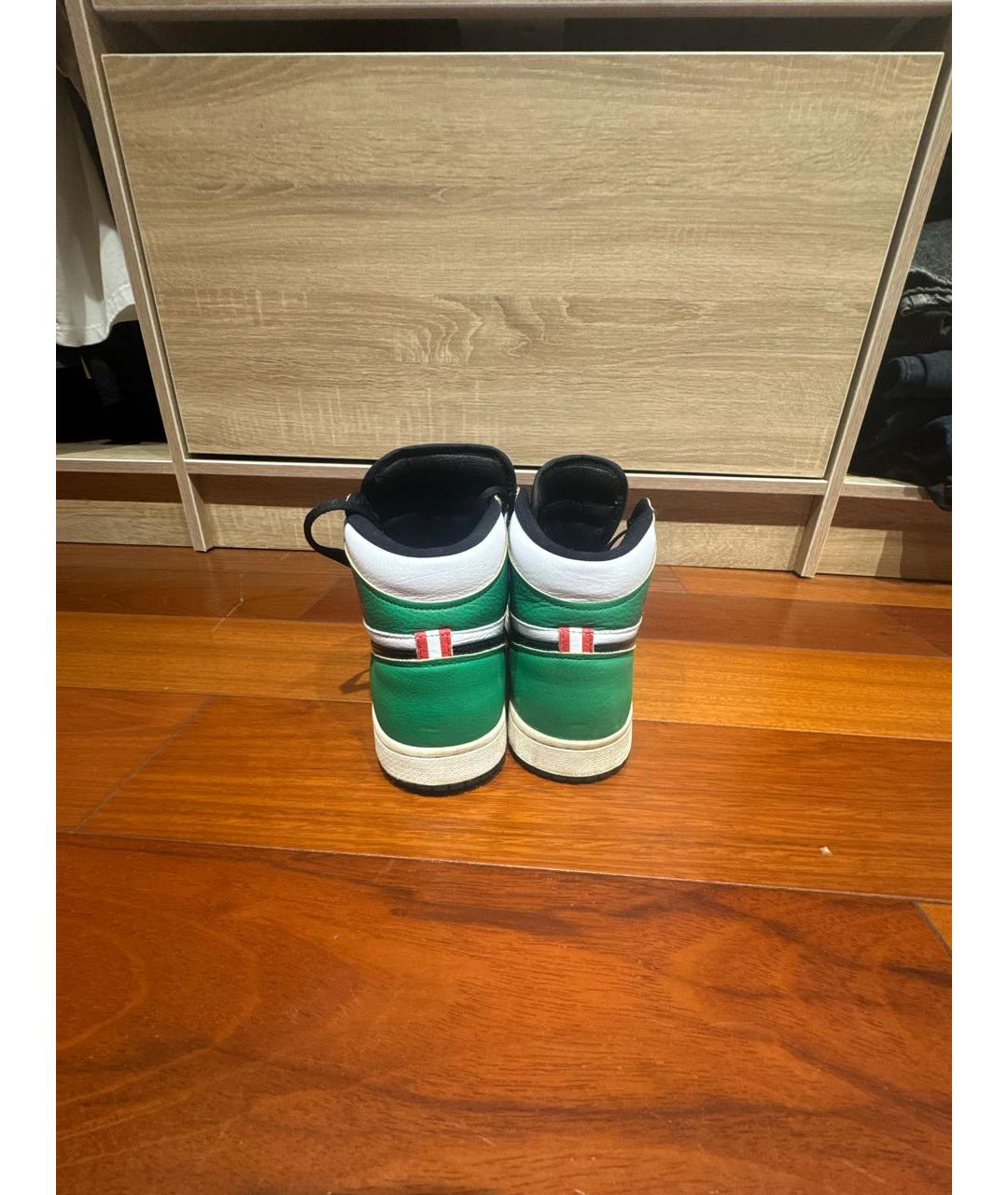 JORDAN Зеленые кожаные кроссовки, фото 4