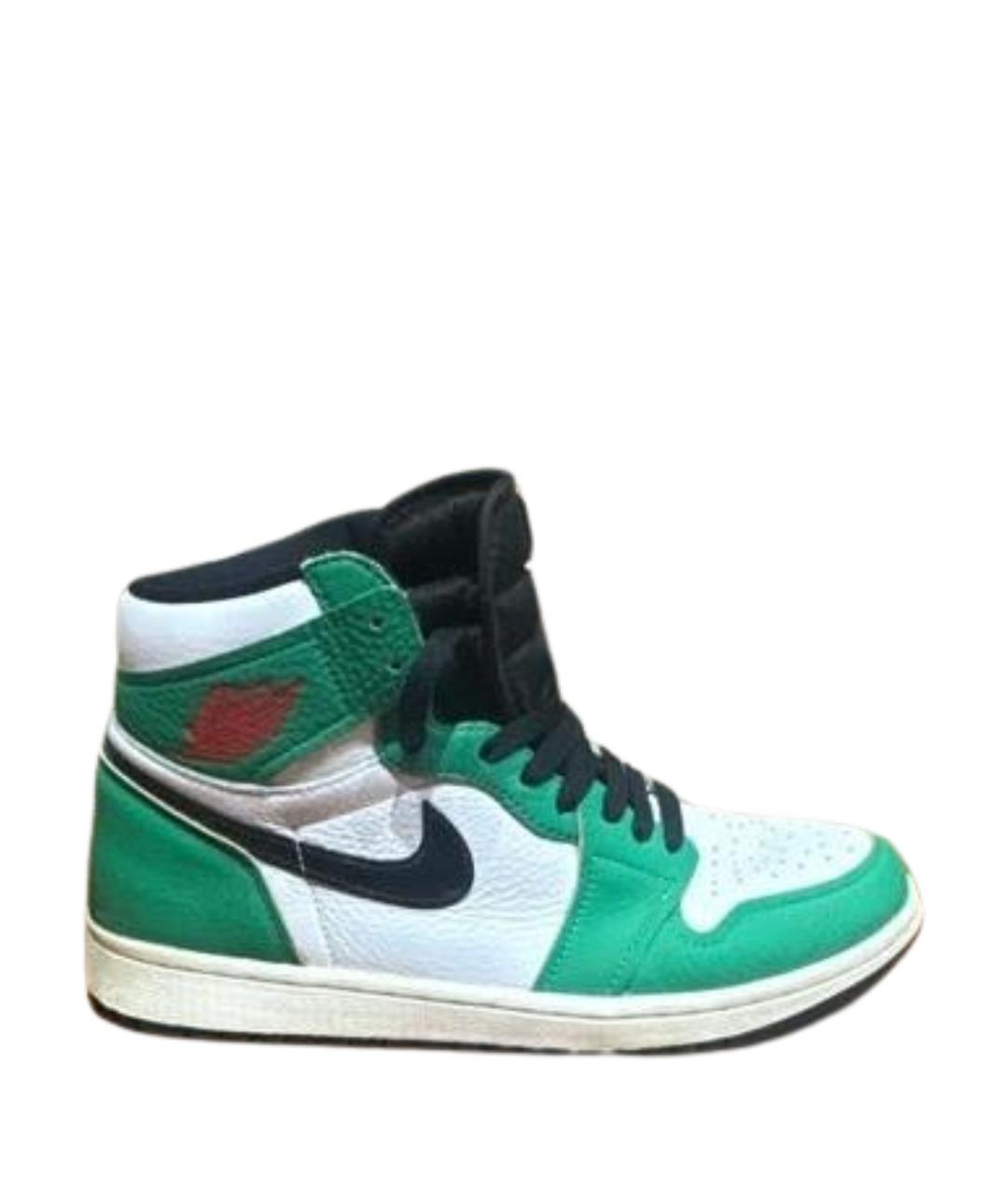 JORDAN Зеленые кожаные кроссовки, фото 1