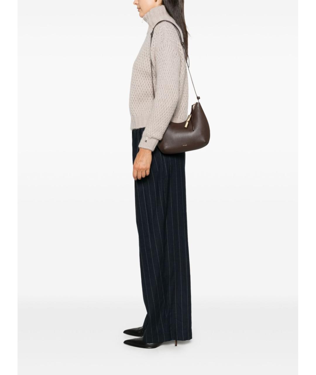 FURLA Коричневая кожаная сумка через плечо, фото 3