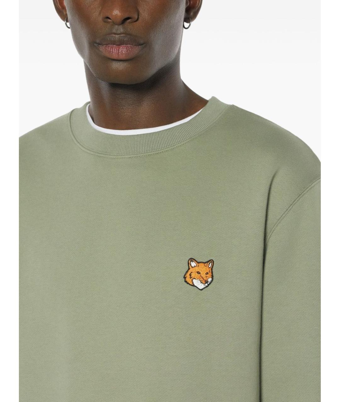 MAISON KITSUNE Хаки хлопковый джемпер / свитер, фото 2