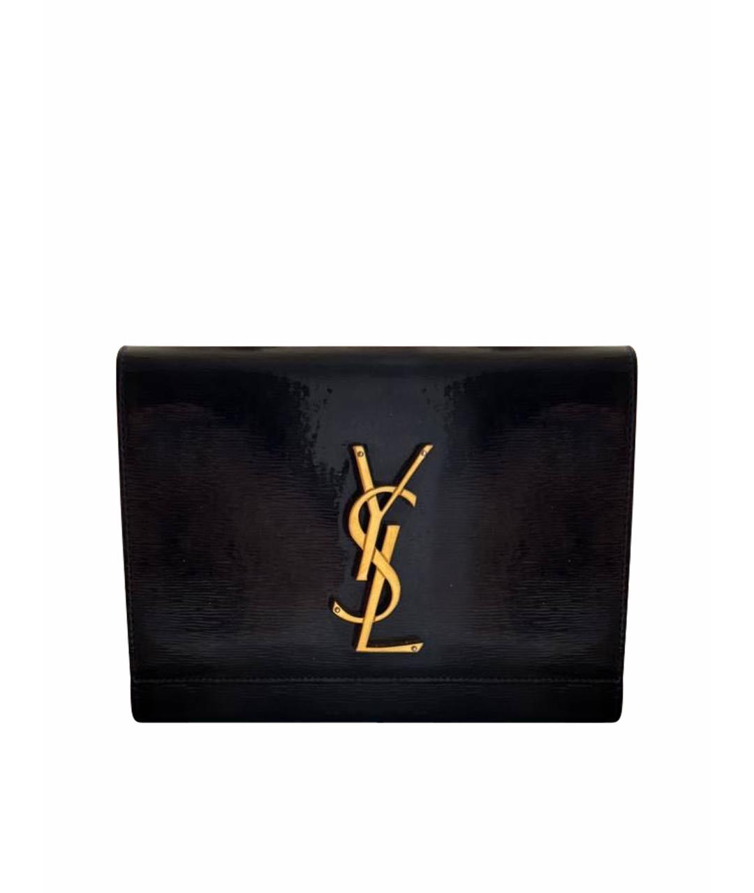 SAINT LAURENT Черная кожаная сумка с короткими ручками, фото 1