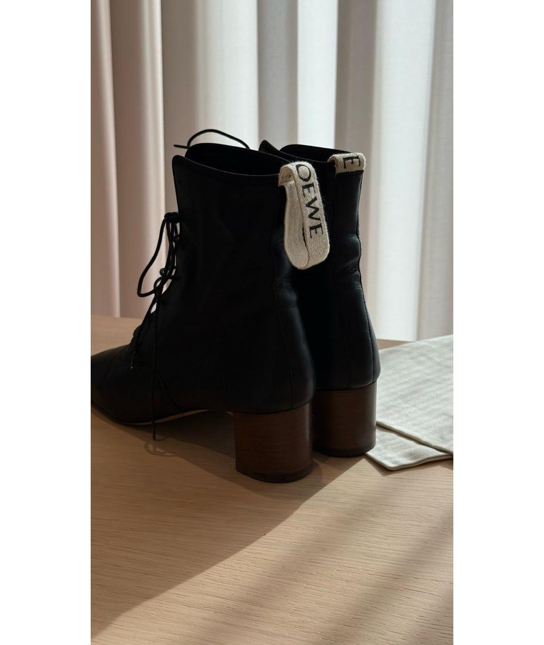 LOEWE Черные кожаные полусапоги, фото 5