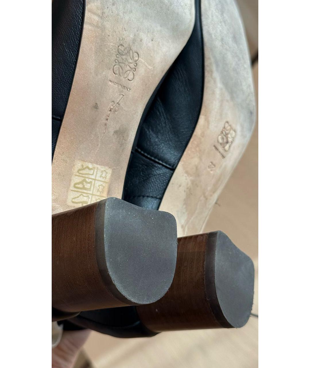LOEWE Черные кожаные полусапоги, фото 7