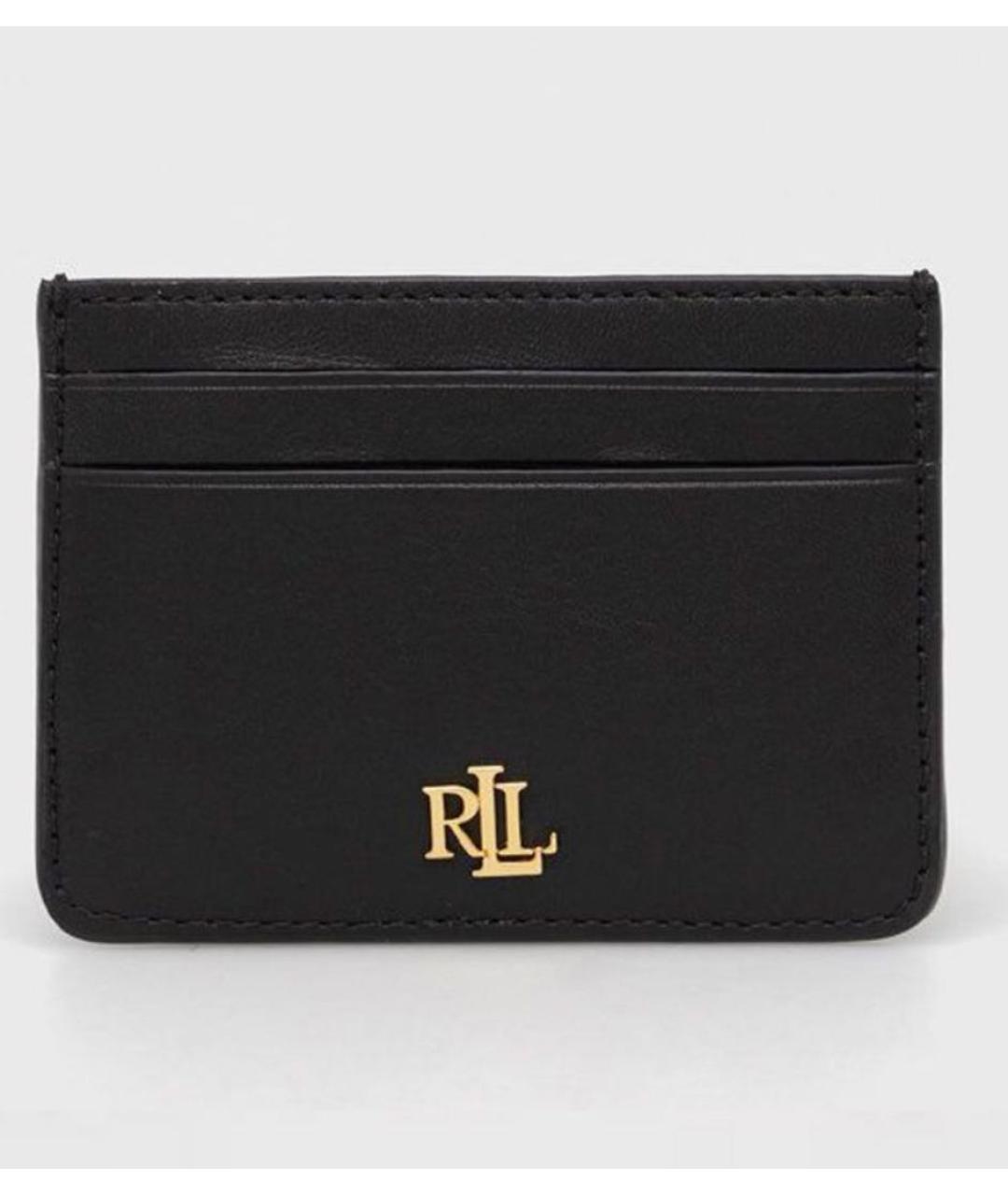 RALPH LAUREN Черный кожаный кардхолдер, фото 3