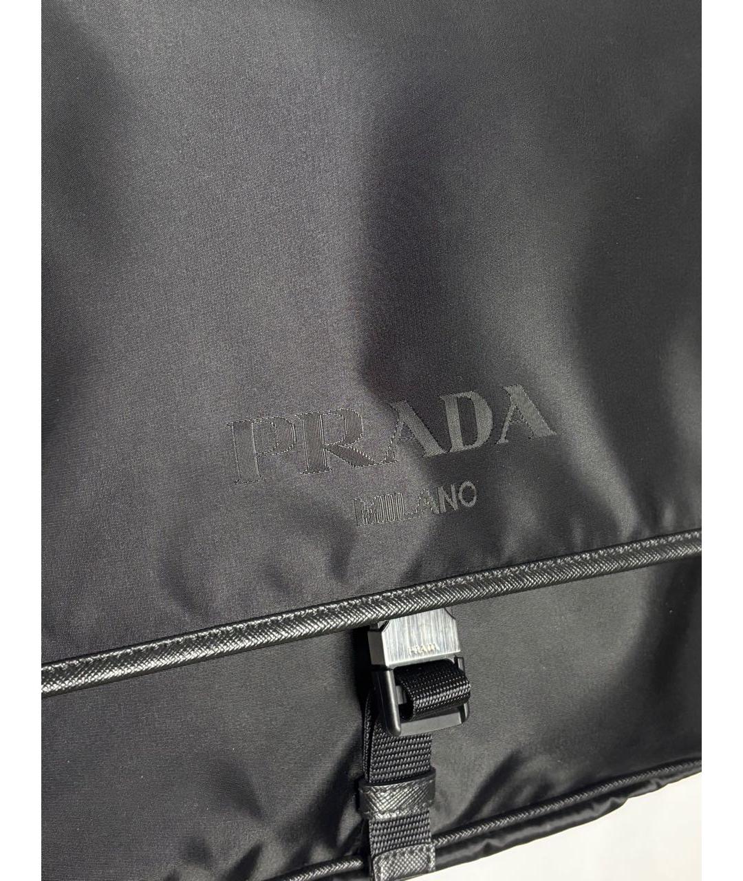 PRADA Черная жаккардовая сумка на плечо, фото 2