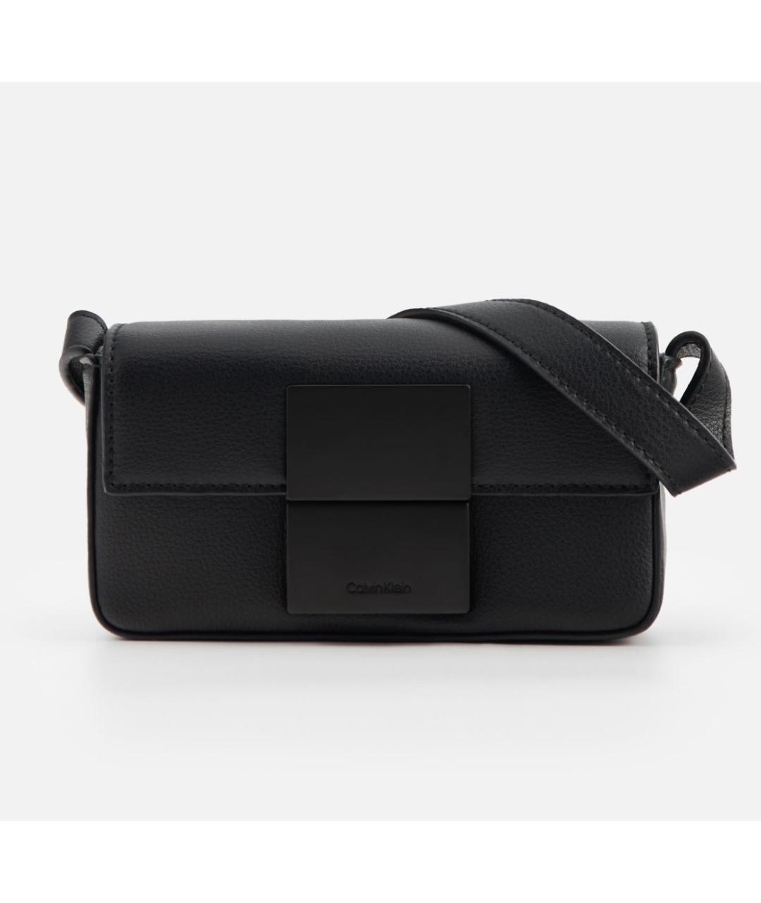 CALVIN KLEIN Черная сумка на плечо из искусственной кожи, фото 4