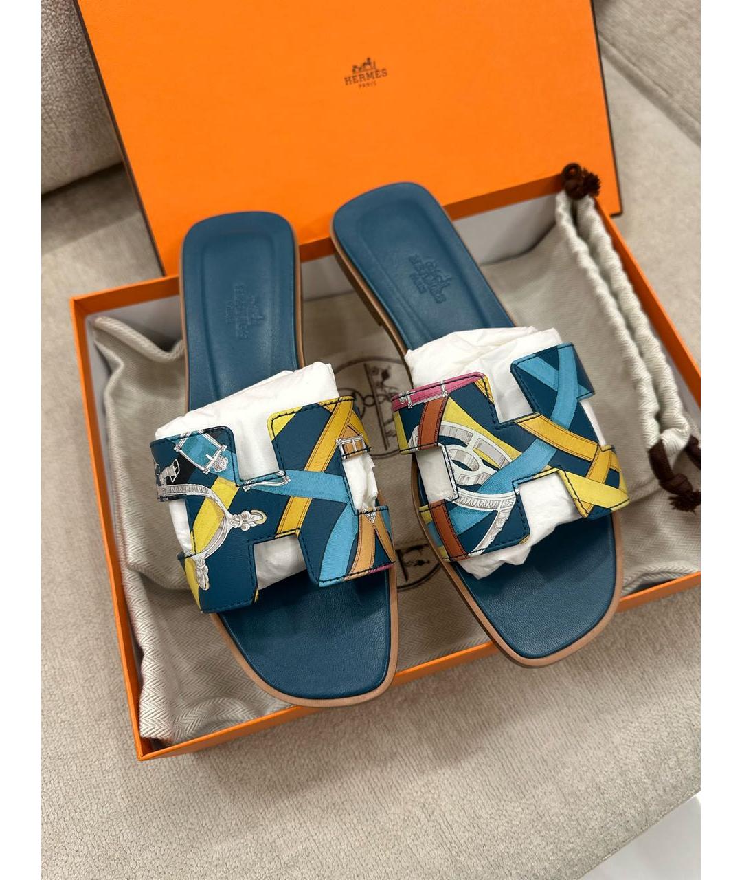 HERMES Мульти шлепанцы, фото 3