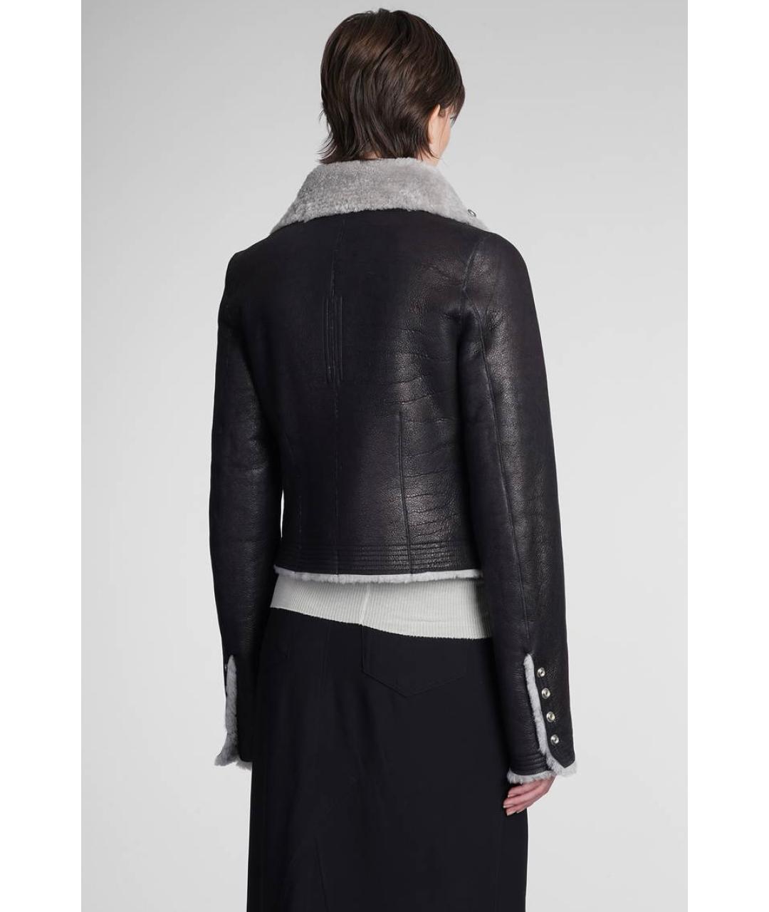 RICK OWENS Черная кожаная дубленка, фото 7