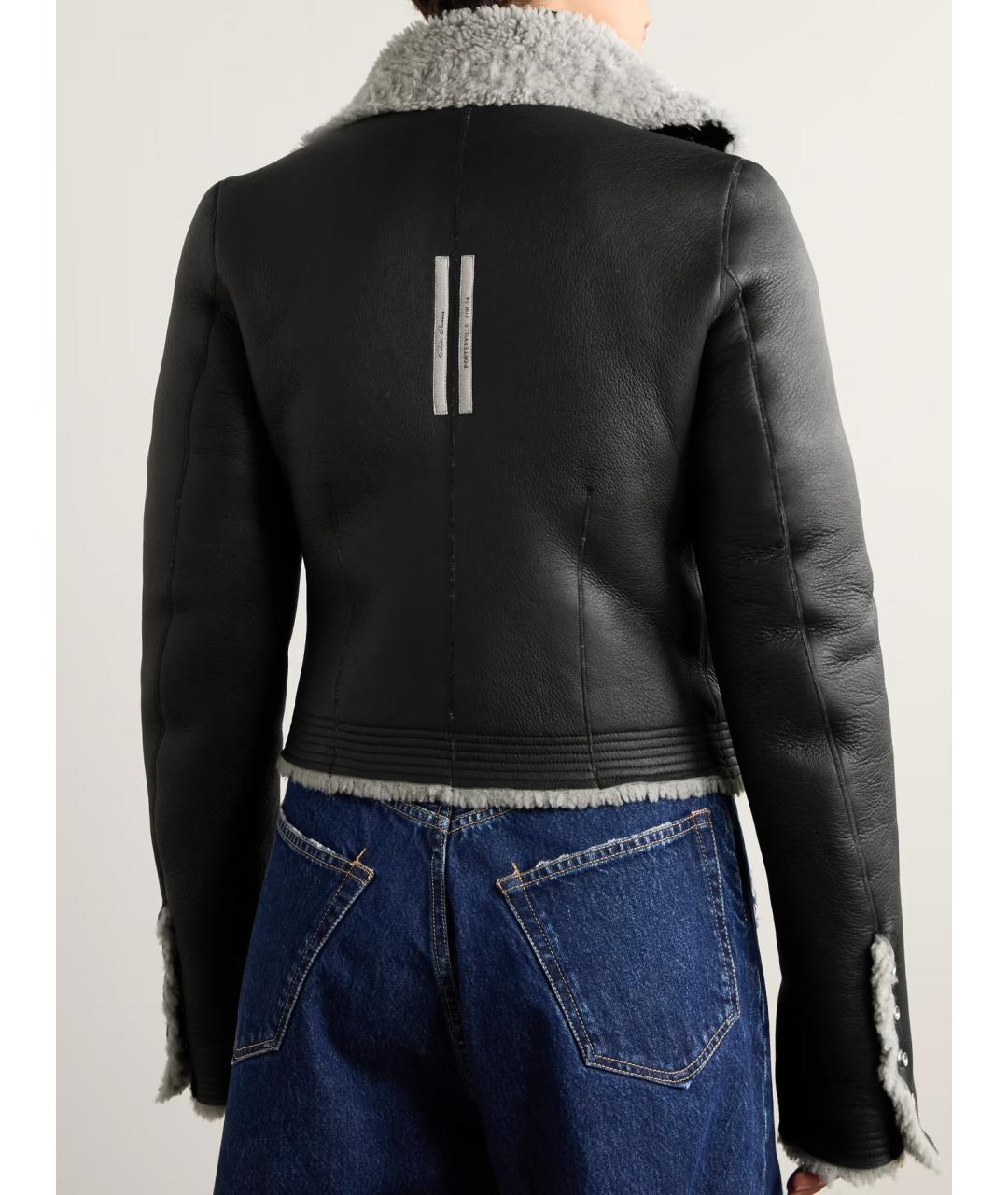 RICK OWENS Черная кожаная дубленка, фото 3