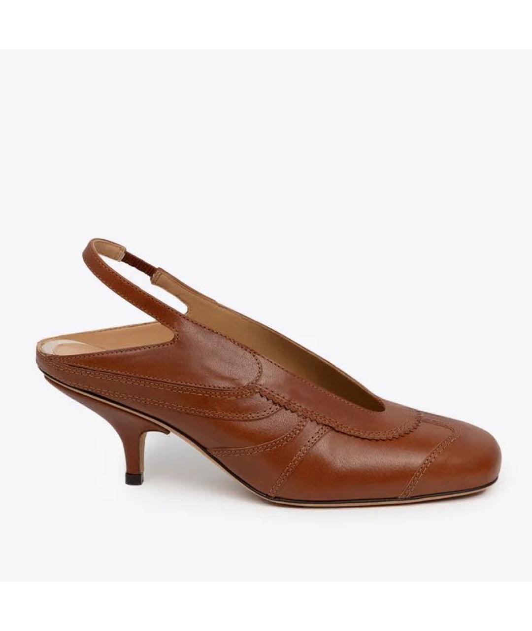 DRIES VAN NOTEN Коричневые кожаные босоножки, фото 6