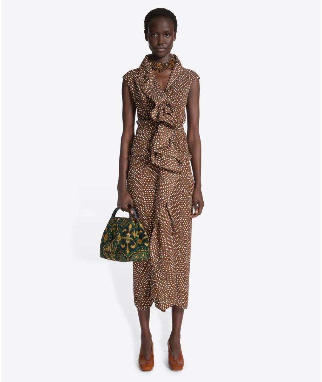 DRIES VAN NOTEN Коричневые кожаные босоножки, фото 5