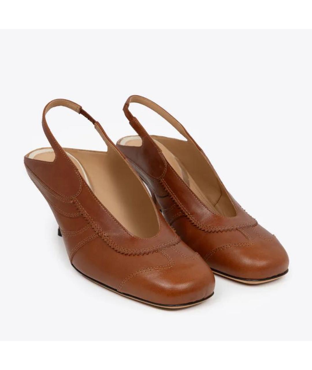 DRIES VAN NOTEN Коричневые кожаные босоножки, фото 3