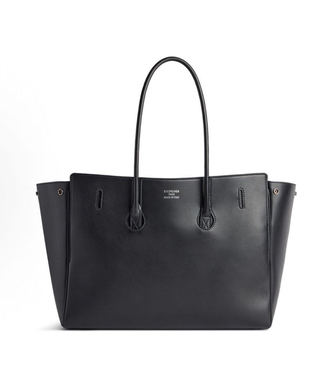 BALENCIAGA Черная кожаная сумка тоут, фото 3