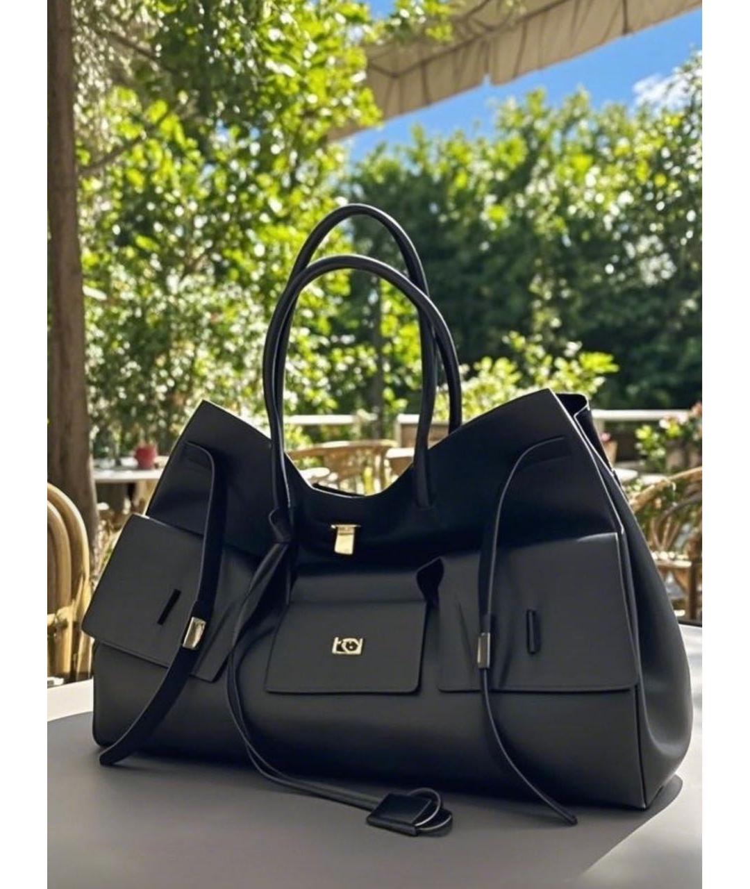 BALENCIAGA Черная кожаная сумка тоут, фото 6
