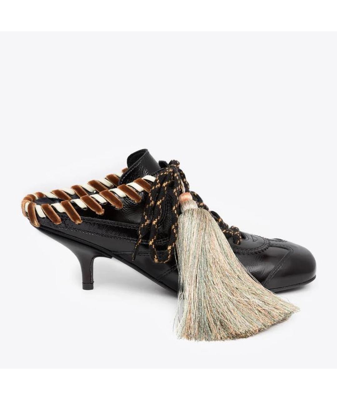 DRIES VAN NOTEN Коричневые кожаные мюли, фото 6