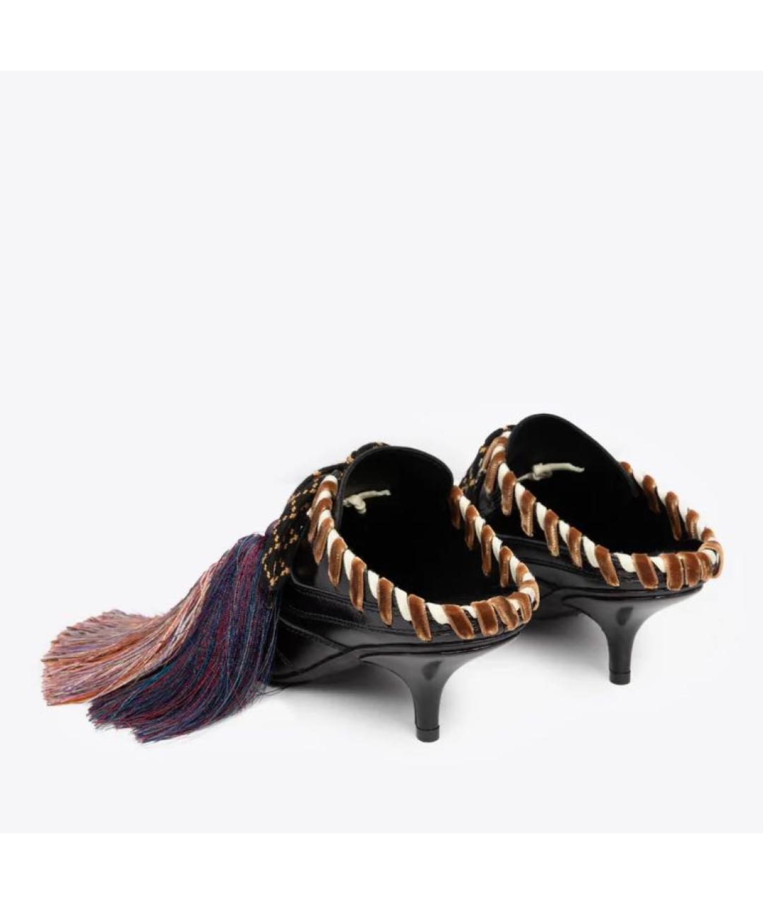 DRIES VAN NOTEN Коричневые кожаные мюли, фото 4