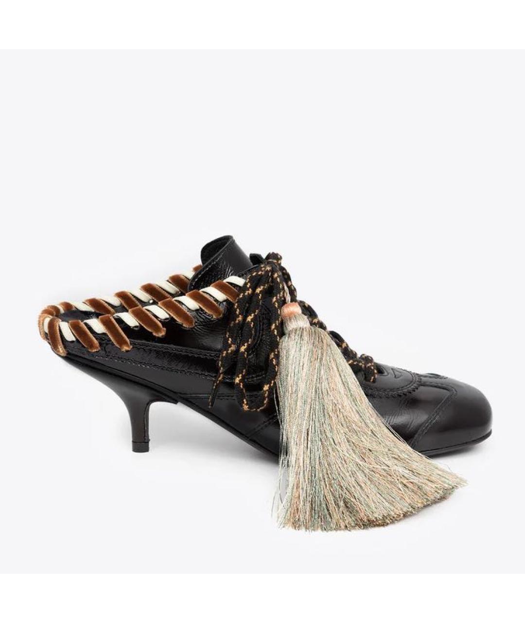 DRIES VAN NOTEN Коричневые кожаные мюли, фото 2