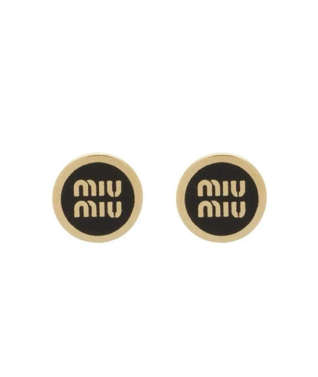 MIU MIU Черные металлические серьги, фото 1