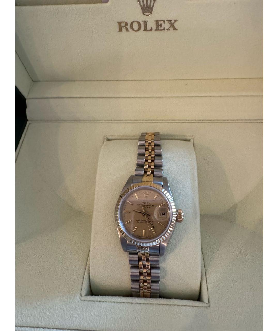 ROLEX Серые часы из желтого золота, фото 7