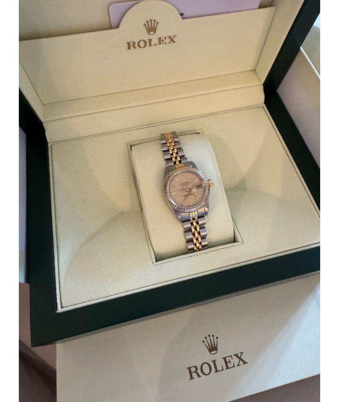 ROLEX Серые часы из желтого золота, фото 4