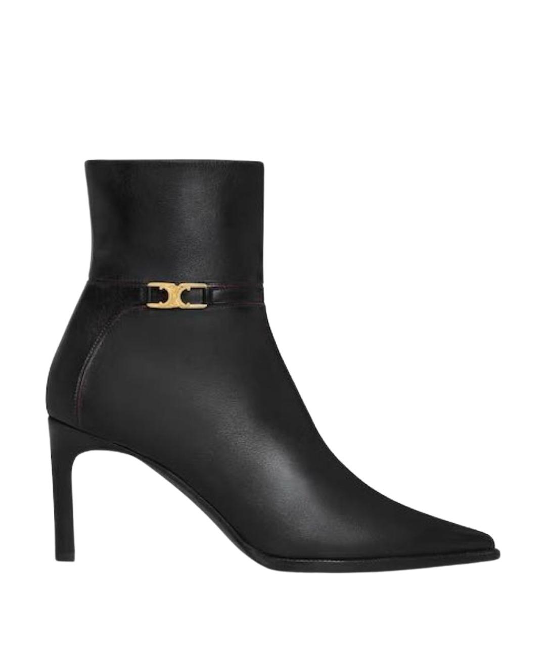 CELINE Черные кожаные ботильоны, фото 1