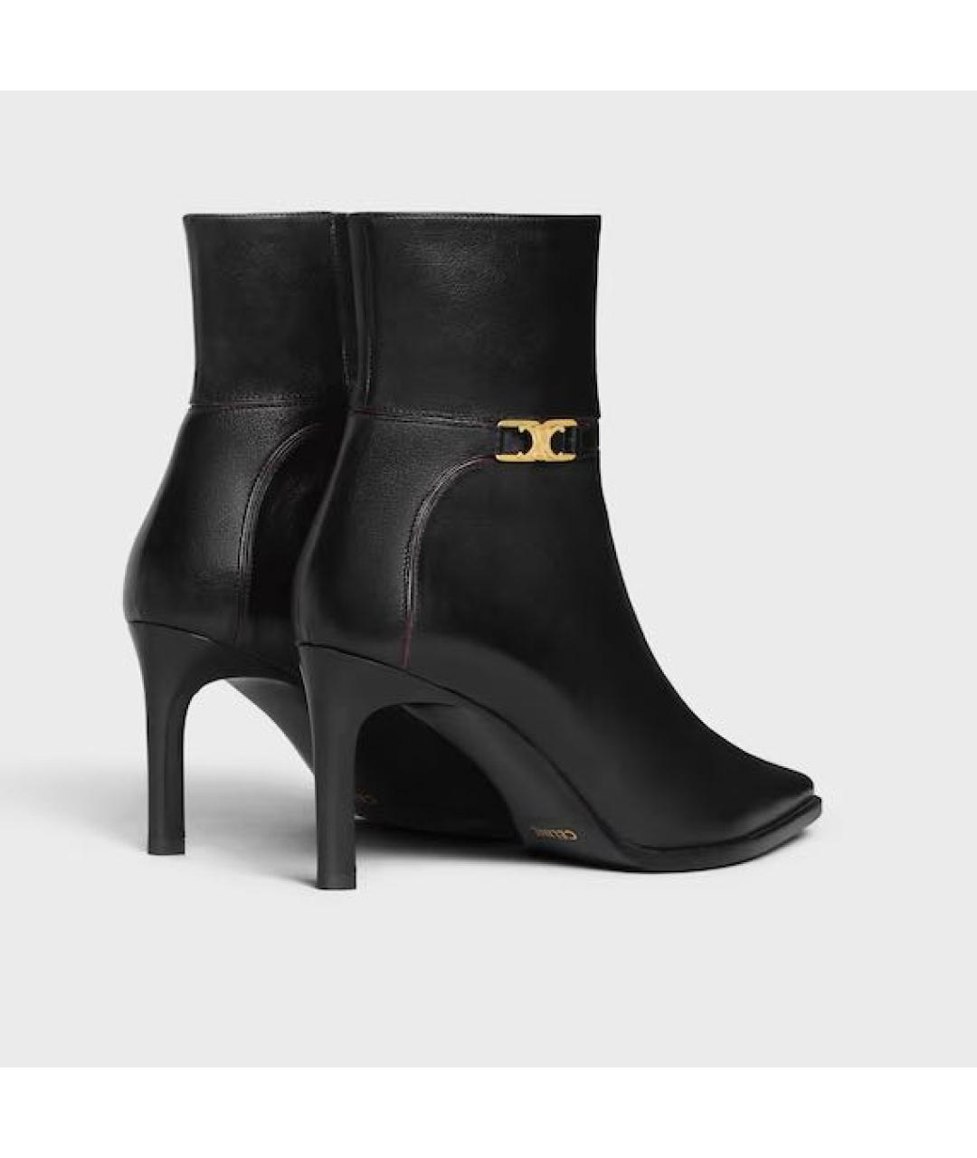 CELINE Черные кожаные ботильоны, фото 3