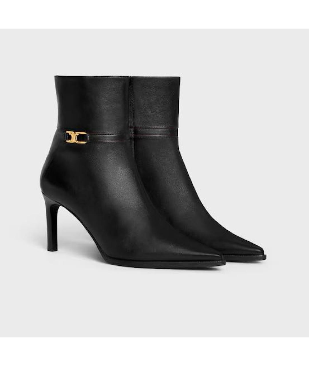 CELINE Черные кожаные ботильоны, фото 2