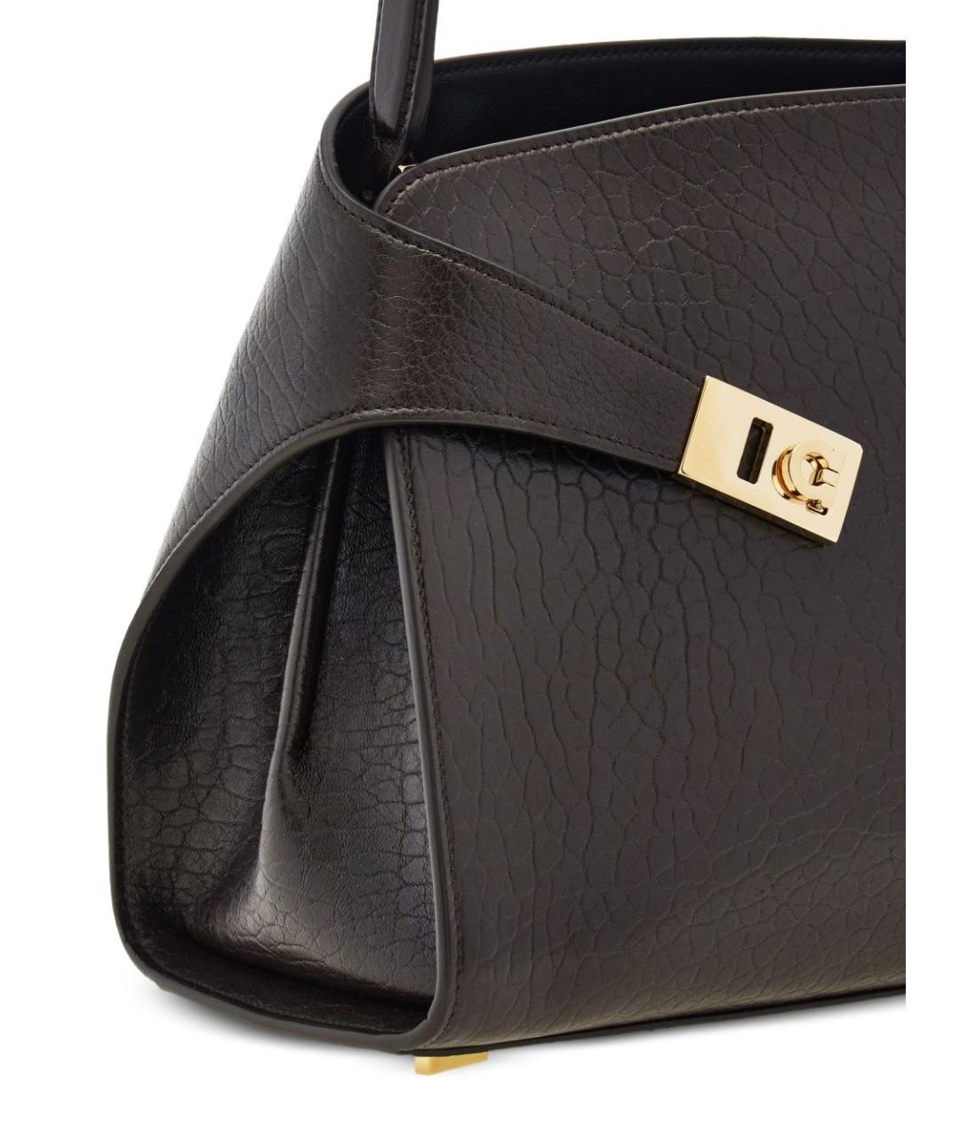 FERRAGAMO Черная кожаная сумка тоут, фото 4