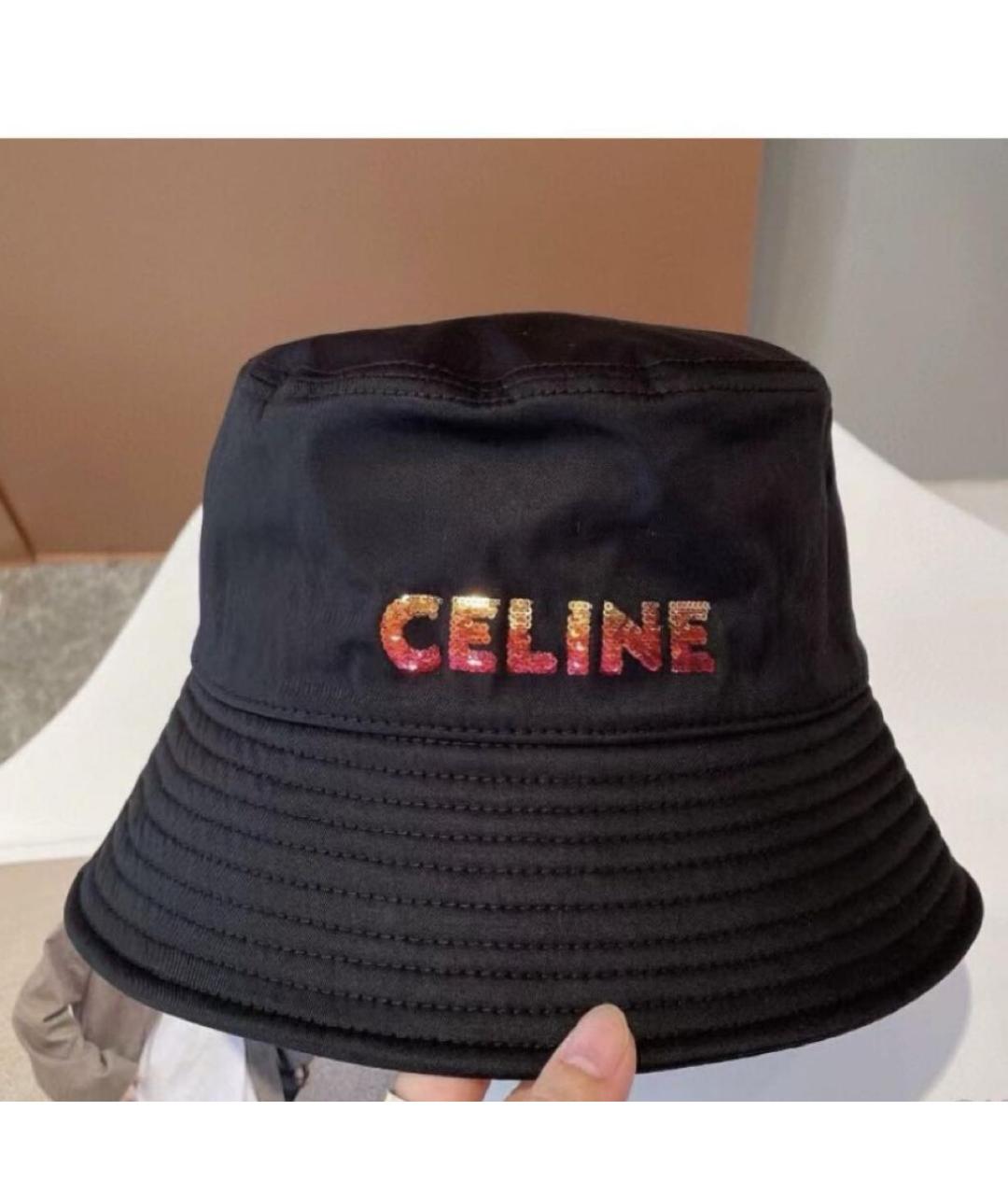 CELINE Черная хлопковая панама, фото 5