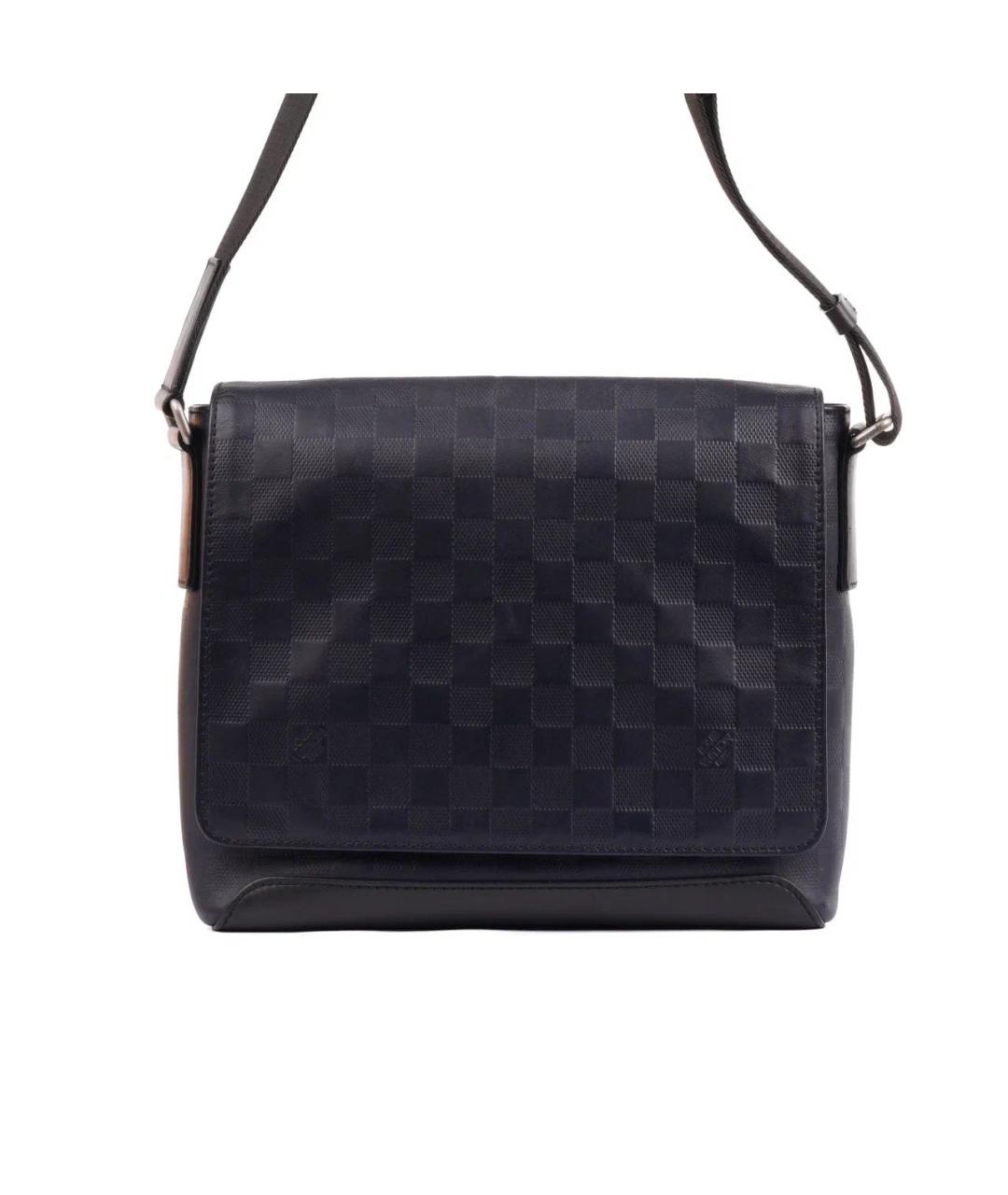 LOUIS VUITTON Темно-синяя кожаная сумка на плечо, фото 3