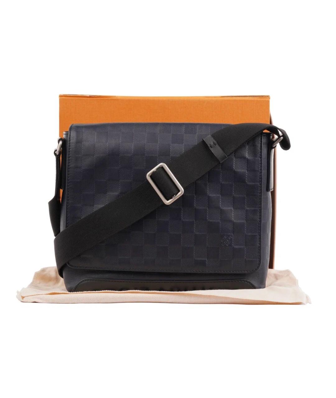 LOUIS VUITTON Темно-синяя кожаная сумка на плечо, фото 2