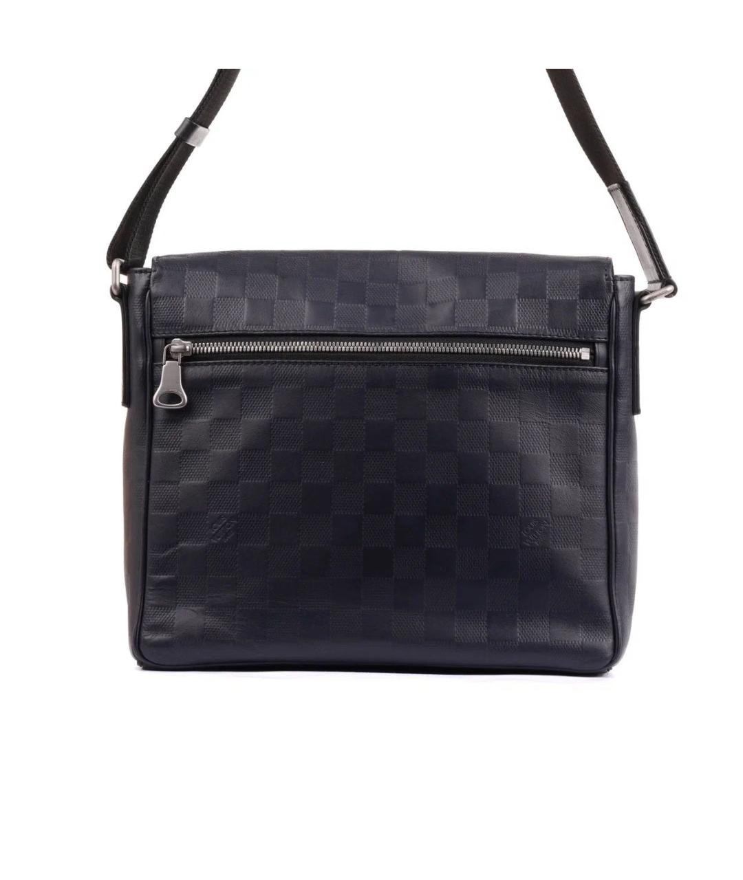 LOUIS VUITTON Темно-синяя кожаная сумка на плечо, фото 4