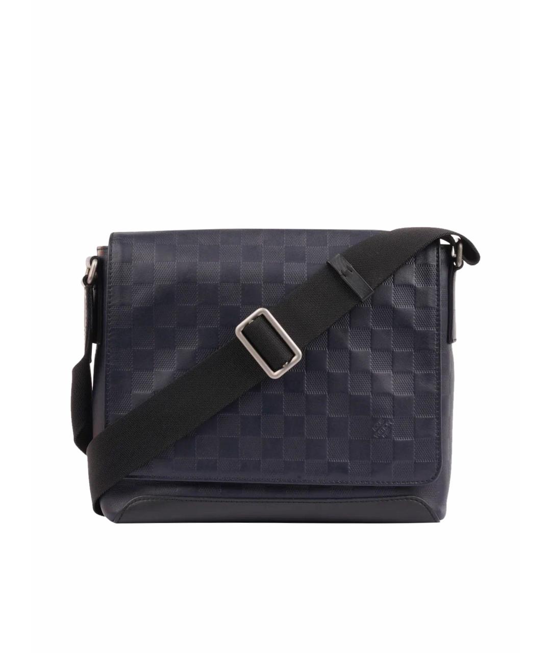 LOUIS VUITTON Темно-синяя кожаная сумка на плечо, фото 1