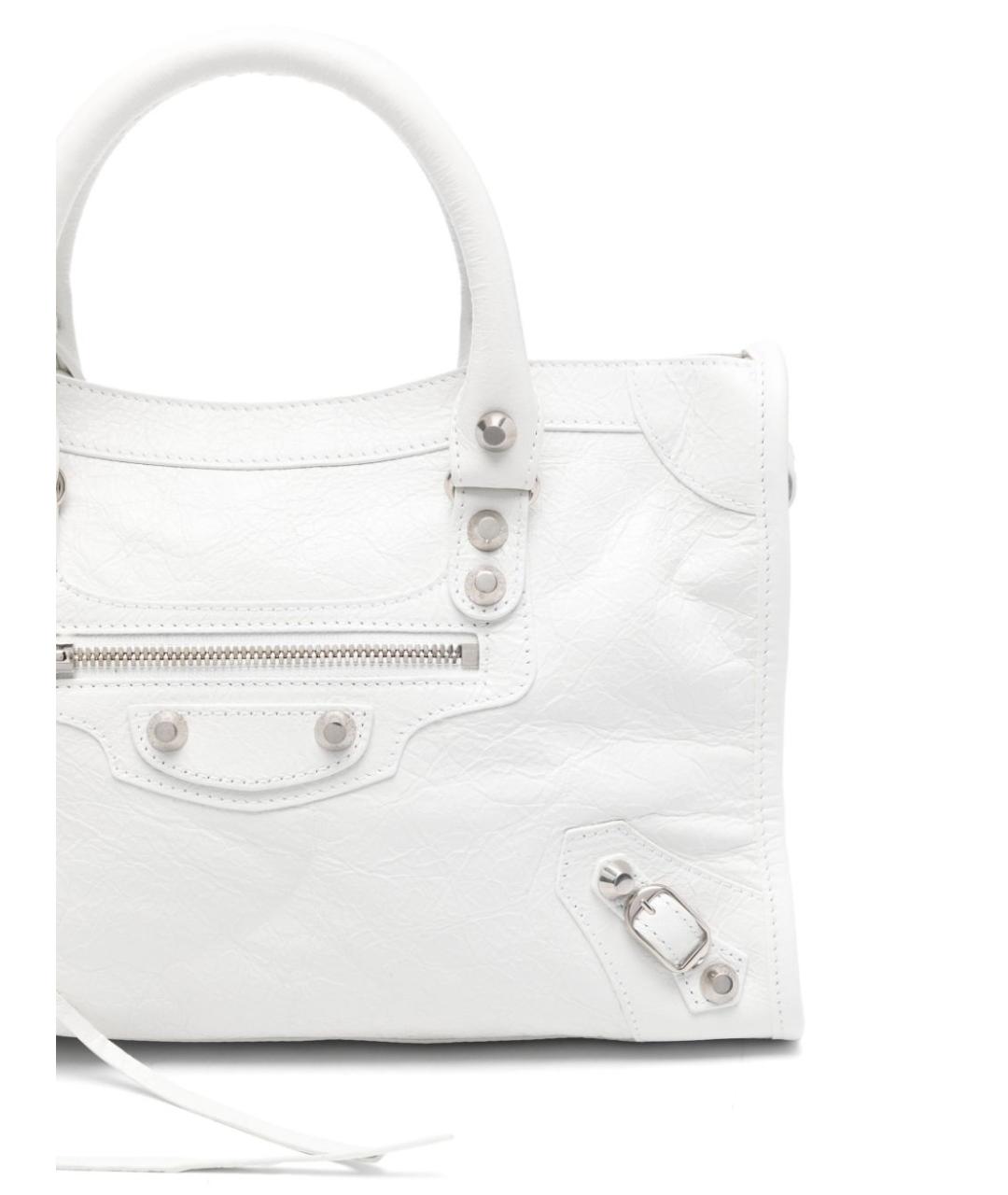 BALENCIAGA Белая кожаная сумка тоут, фото 3