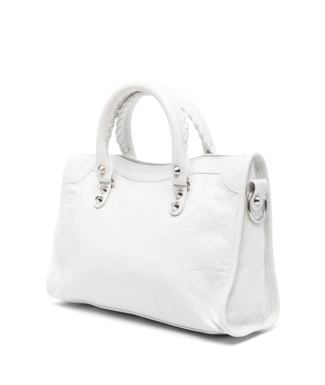 BALENCIAGA Белая кожаная сумка тоут, фото 2