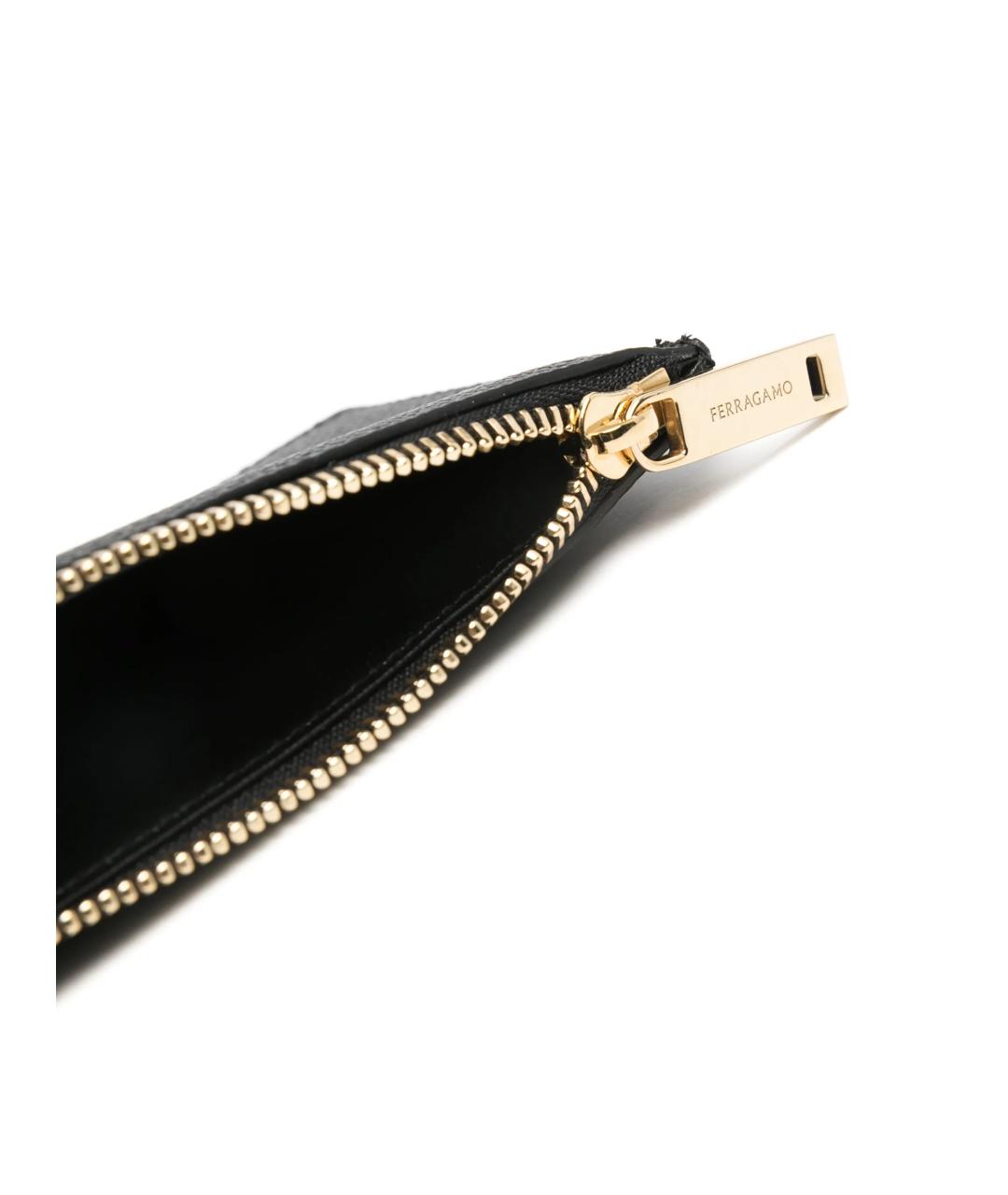 FERRAGAMO Черный кожаный кошелек, фото 2