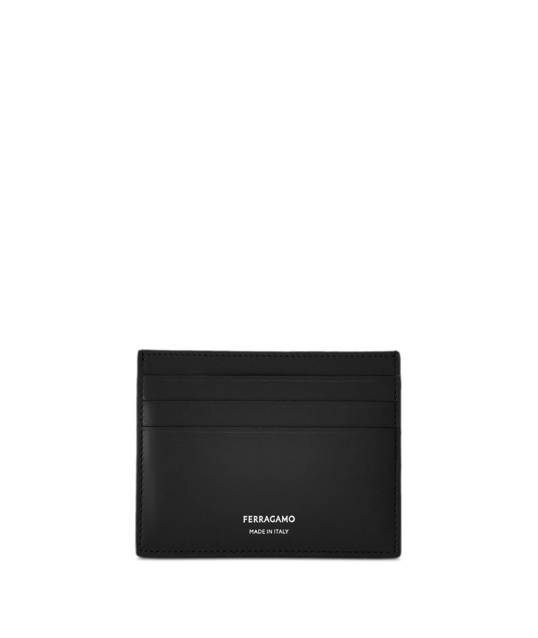 FERRAGAMO Черный кожаный кошелек, фото 1
