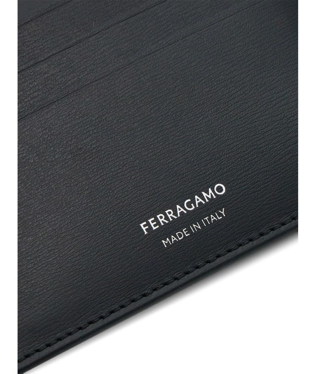 FERRAGAMO Черный кожаный кошелек, фото 3
