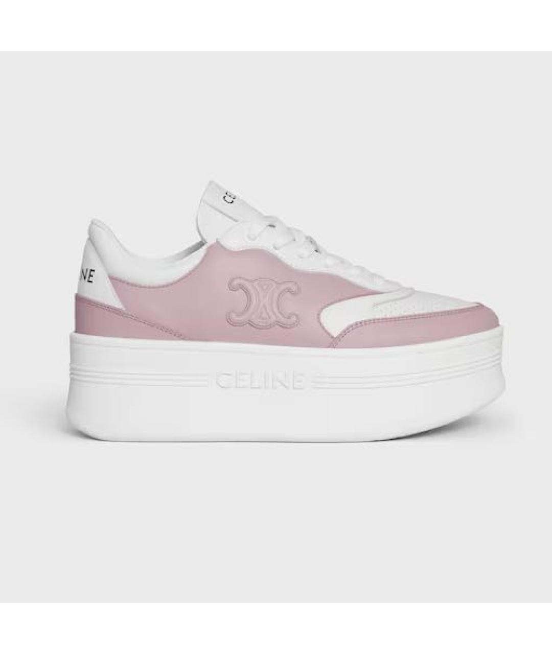 CELINE Розовые кожаные кроссовки, фото 6