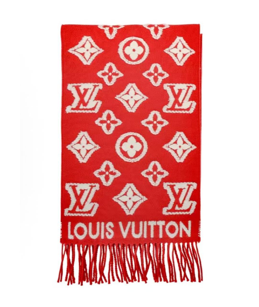 LOUIS VUITTON Красный шерстяной шарф, фото 1