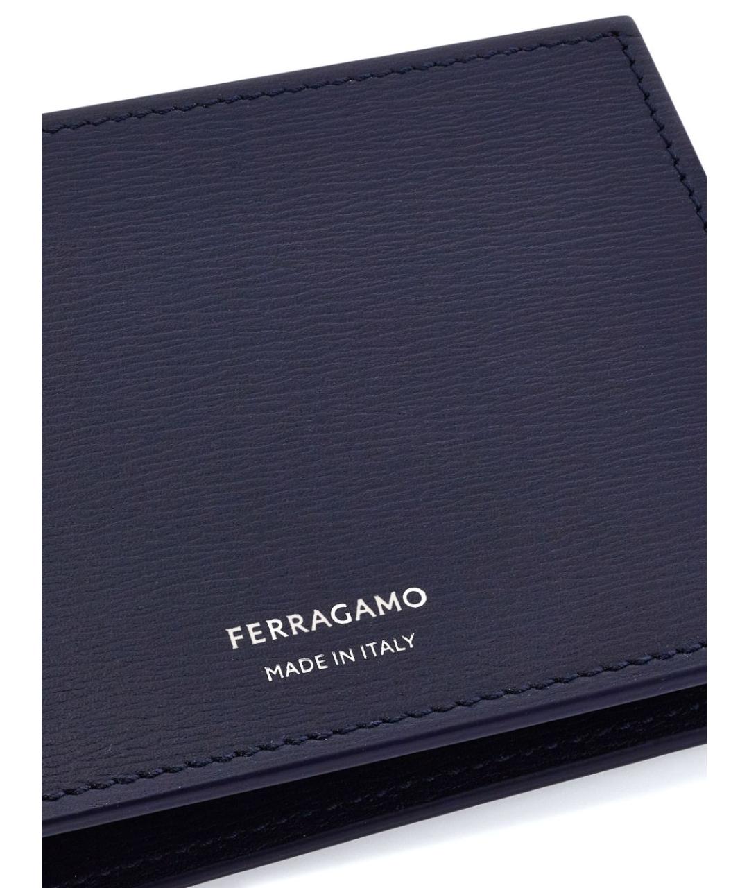 FERRAGAMO Синий кожаный кошелек, фото 3