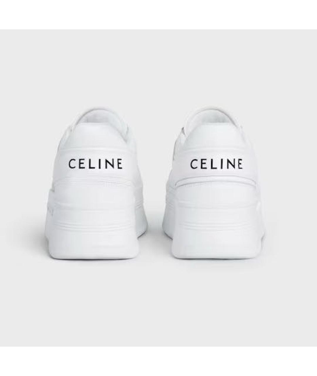 CELINE Белые кожаные кроссовки, фото 4