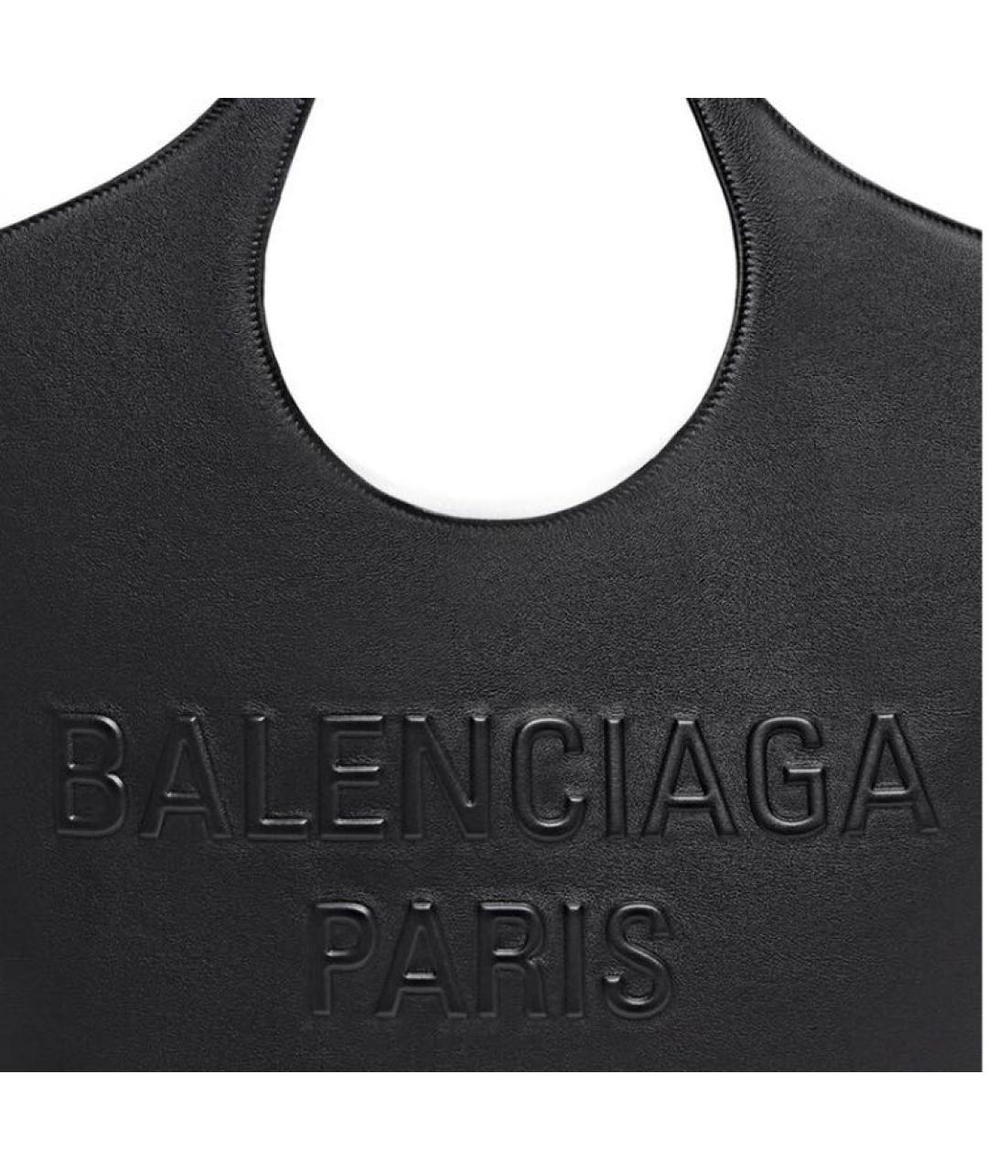 BALENCIAGA Черная кожаная сумка тоут, фото 5