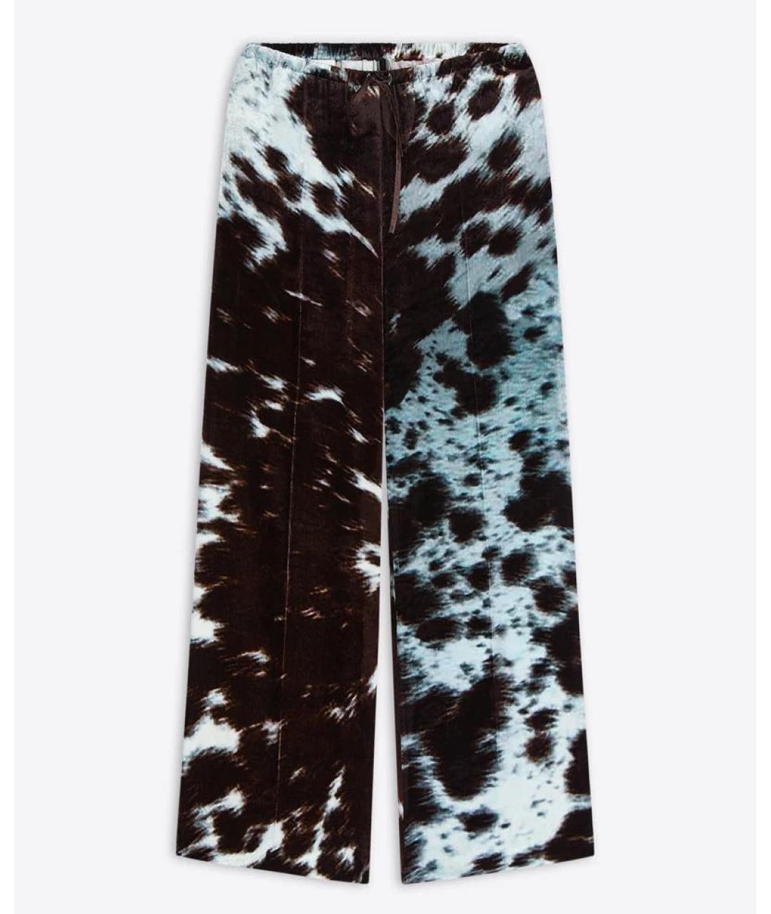 DRIES VAN NOTEN Коричневые вискозные прямые брюки, фото 5