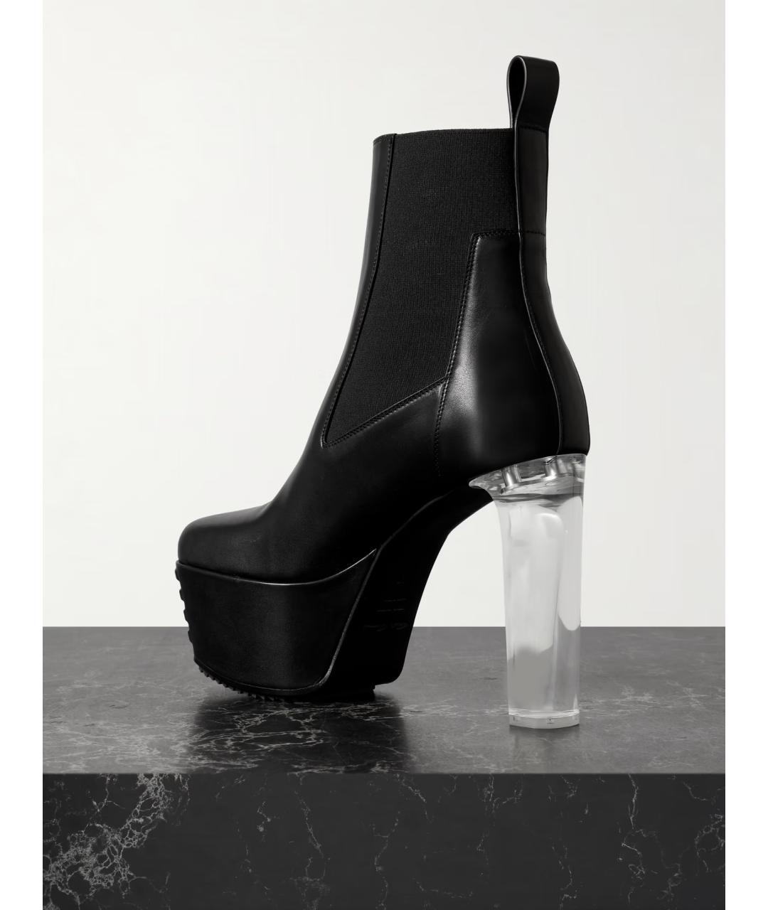 RICK OWENS Черные кожаные ботильоны, фото 3