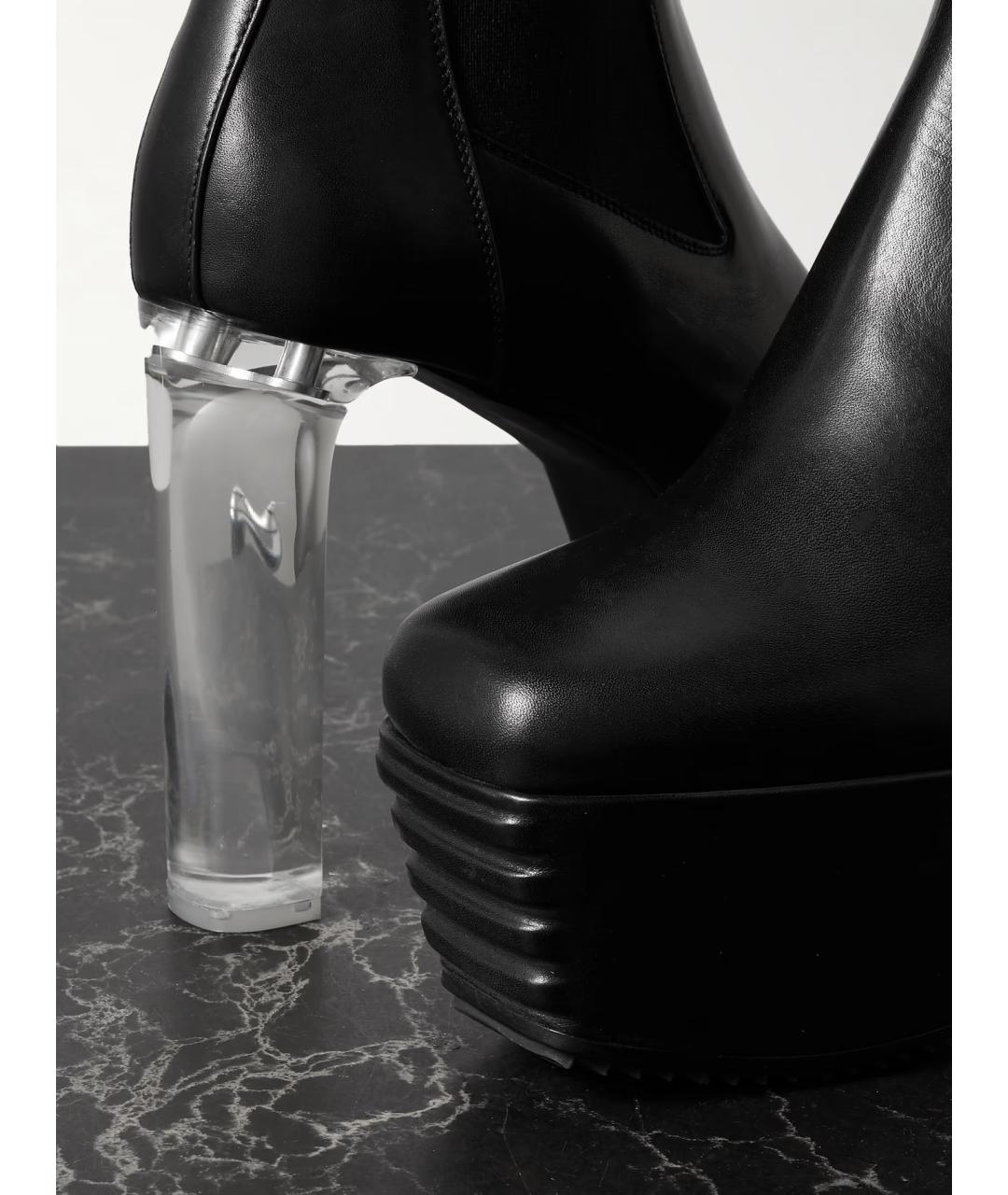 RICK OWENS Черные кожаные ботильоны, фото 2