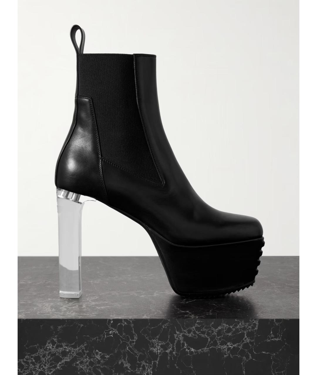 RICK OWENS Черные кожаные ботильоны, фото 5