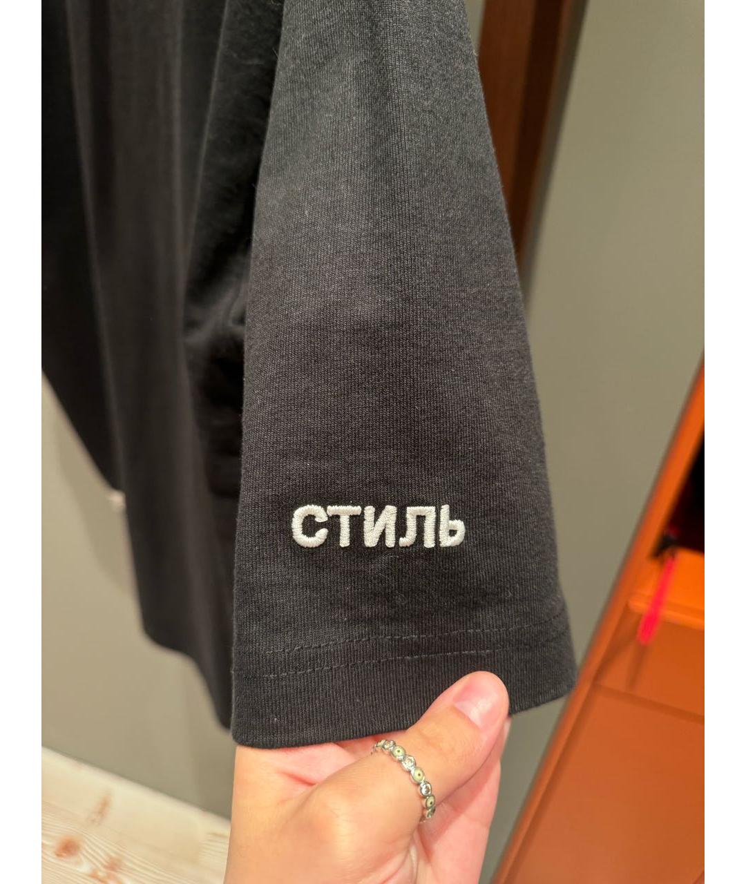 HERON PRESTON Черная хлопковая футболка, фото 4